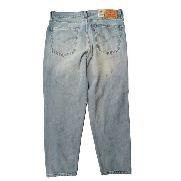 NEW Levi's Strauss 550 '92 MEN 36x30 Relaxed Taper Light Blue Paint Stained - Picture 2 of 10